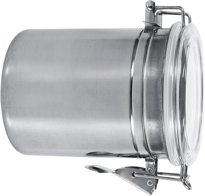 Stainless Steel Kitchen Food Storage Container Bottle For Sugar Tea Coffee Beans Dry Goods Transparent Cover Easy To Use Kitchen Canister (Large Size (37.4 X 18.9 X 6.7in))