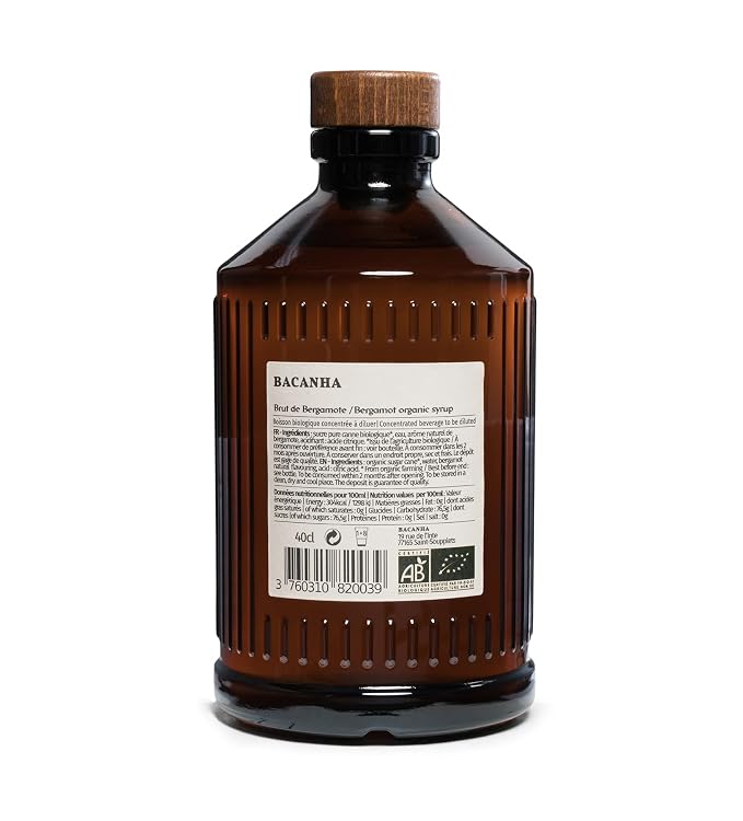 Bacanha Organic Bergamot Syrup - Premium French Citrus Syrup - Tangy & Fragrant Mediterranean Flavor for Cocktails, Teas, Sparkling Drinks & Baking Creations - 400ml Glass Bottle - Image 3