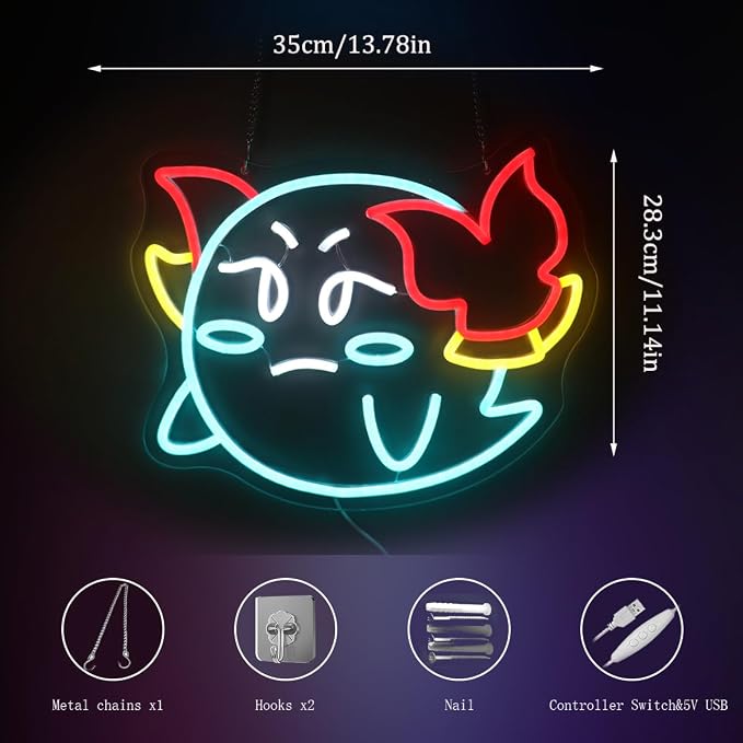 Gaming Neon Sign for Kids Bedroom Game Room, LED Anime Wall Art for Gaming Setup, Man Cave, Dorm or Bedroom Decor, Dimmable USB, Awesome Gift for Gamers Teens, Boys, Kids - Image 6
