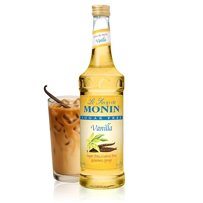 Monin - Sugar Free Vanilla Syrup, Bold Vanilla Bean Flavor, Great for Coffee, Cocktails, & Lattes, Gluten-Free, Non-GMO (750 ml) by Monin