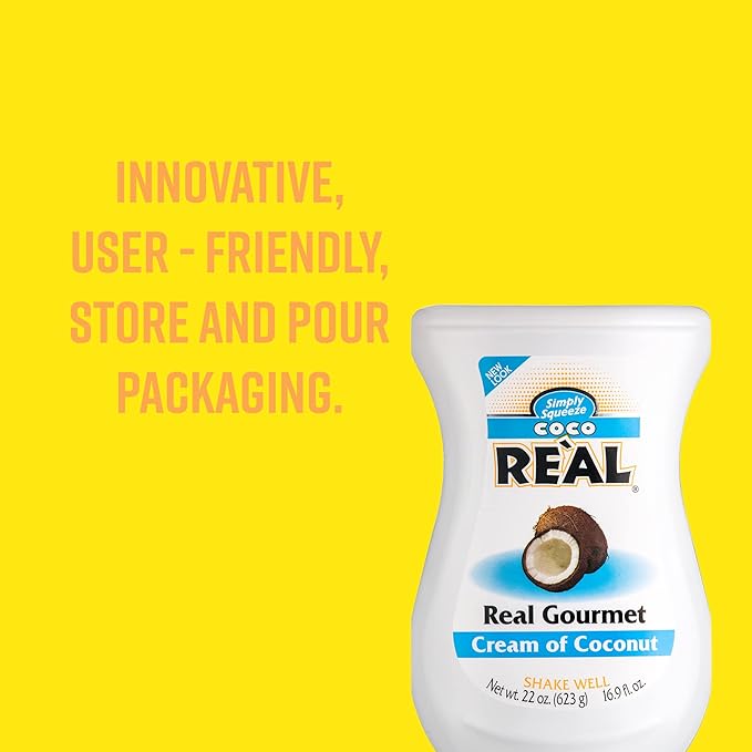Coco Reàl, Cream of Coconut, 16.9 FL OZ Squeezable Bottle, Individually Boxed (Pack of 2)