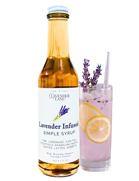 Lavender Lane Lavender Syrup, 9 oz - USA Lavender Farm, Organic Lavender, Small Batch, For Coffee, Tea, Cocktails, Cooking by LavenderLaneFarm