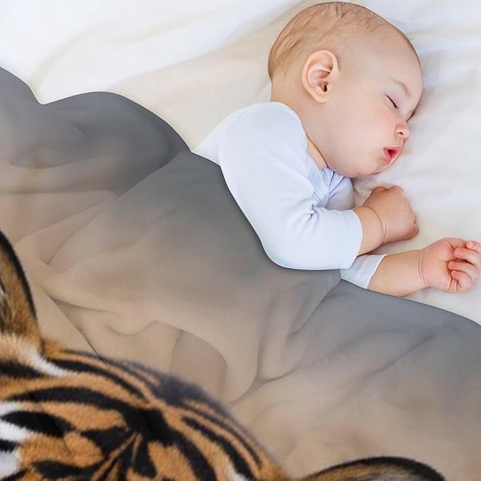 Beautiful Tiger Nature Grass Super Soft Throw Blanket, Blue Butterfly Flannel Fleece Decorative Throw for Sofa Couch Bedroom Decor Outdoor Use 60"x80"