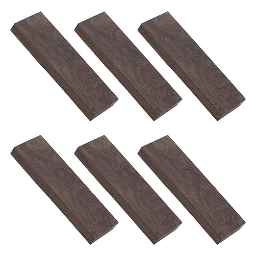 BENECREAT 6pcs Sandalwood Timber Plate, Coffee Natural Wood Knife Handle Scales Rectangle Wood Handle Blanks for DIY Music Instruments Tools Crafts, 4.7x1.6 Inch