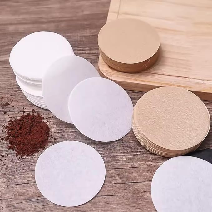 Coffee Replacement Paper Filter 500 Count Unbleached Coffee Filter Paper Round Coffee Maker Filters Compatible with Aerobie Aeropress Coffee and Espresso Makers Disposable Coffe Tea Filters (Brown)