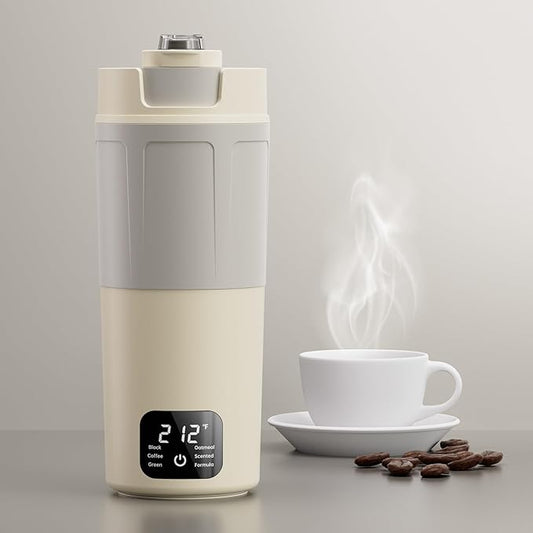 Dual Voltage Portable Electric Kettle Travel Hot Water for Tea,Coffee, 6 Temperature Controls and LCD Display, 304 Stainless Steel and Large Capacity 550ml, Auto Shut Off&Boil Dry Protection