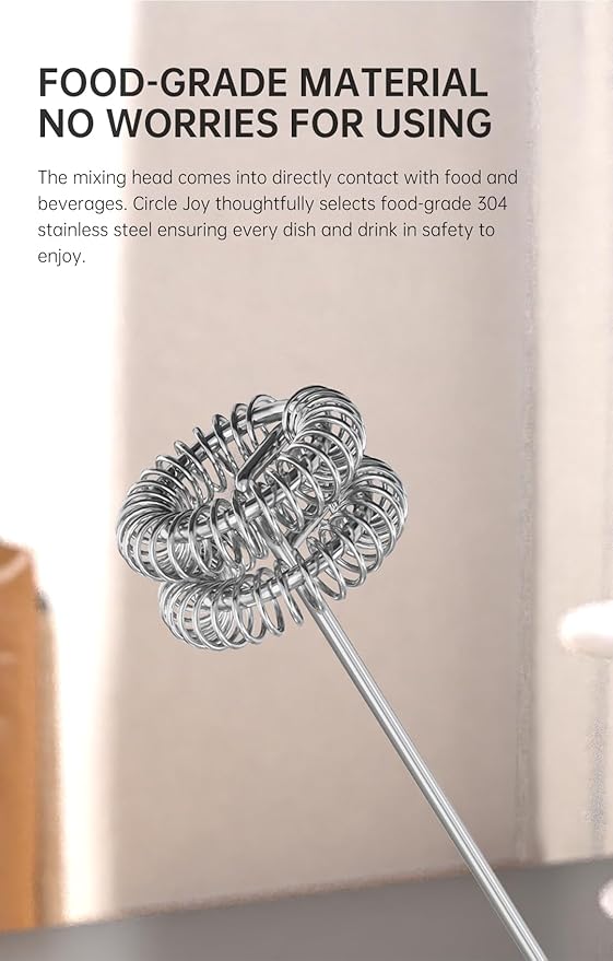 Handheld Milk Frother Wand Rechargeable - Double Whisk Milk Frother Handheld - 3 Speed Levels - Coffee Stirrers Electric (Upgraded - Stainless Steel without Stand)