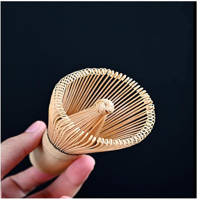 Japanese Matcha Tea Set, Bamboo Whisk (Chasen) + Matcha Scoop (Chashaku)+Ceramic Whisk Holder,fit for Japanese Tea Matcha Tea,Matcha Latte Accessories (J)