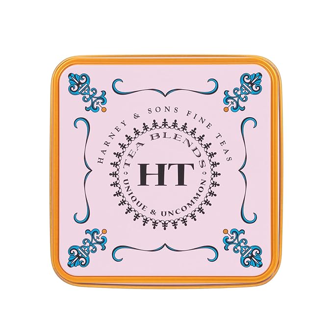 Harney & Sons Caffeinated Blossom Green Tea Tin Sachets Pink 31629, Cherry, 20 Count (Pack of 1)