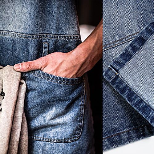 Jeanerlor European Cowboy Heavy Duty Denim Work Apron with Tool Pockets - Image 6