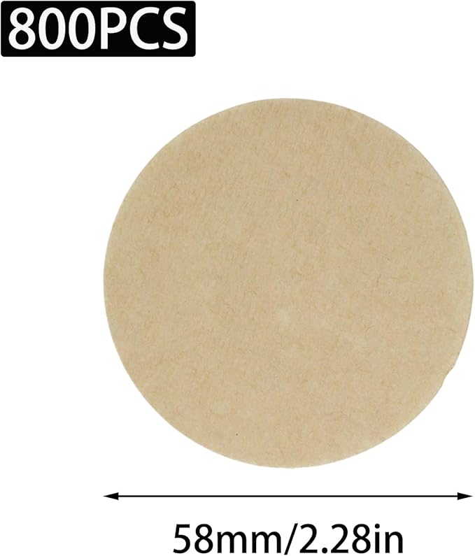 800 PCS Coffee Filter, 2.28 Inch Unbleached Round Coffee Paper Filter, Disposable Paper Filters for Aeropress Mocha Pot Espresso Maker(58mm)