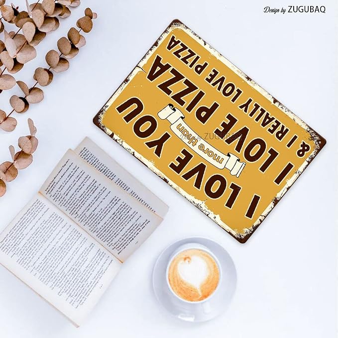 Pizza Tin Signs Vintage Metal Sign Funny Food Art Printing Poster Wall Decor for Home Kitchen Bar Restaurant Cafe Pub Indoor Outdoor 12x8 Inch Hanging Plaque - Image 4