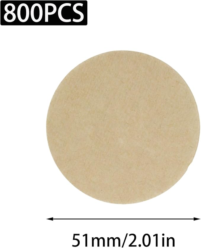 800 PCS Coffee Filter, 2.01 Inch Unbleached Round Coffee Paper Filter, Disposable Paper Filters for Aeropress Mocha Pot Espresso Maker(51mm)