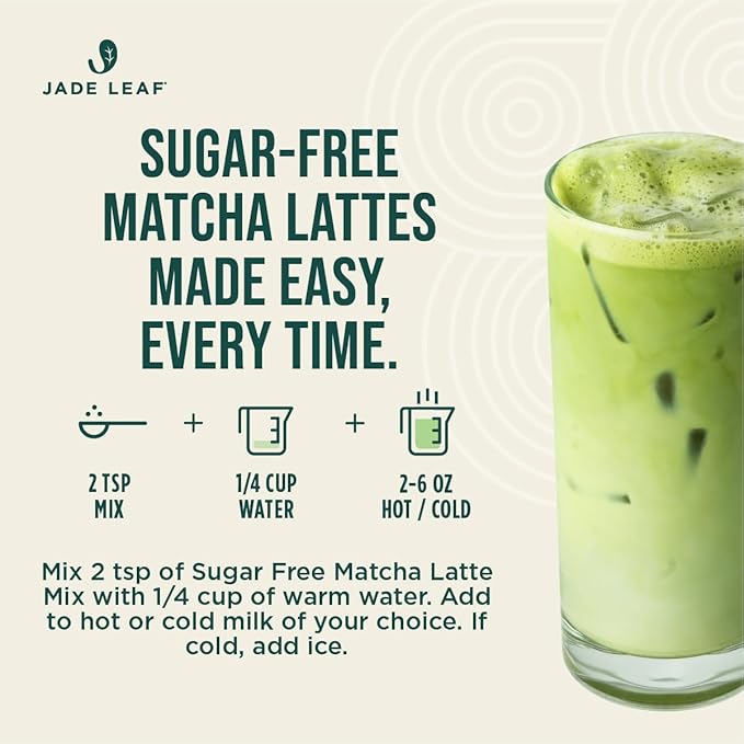 Jade Leaf Matcha Sugar Free Matcha Latte Mix - Japanese Matcha Powder, Lightly Sweetened for Café Style Blends, 5.3 Ounce / 150g (Pack of 1)