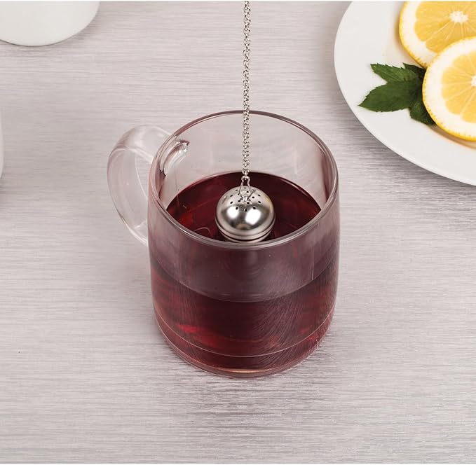HIC Kitchen Mini Tea Ball Infusers, 18/8 Stainless Steel, Set of 4, For Loose Leaf Tea and Mulling Spices