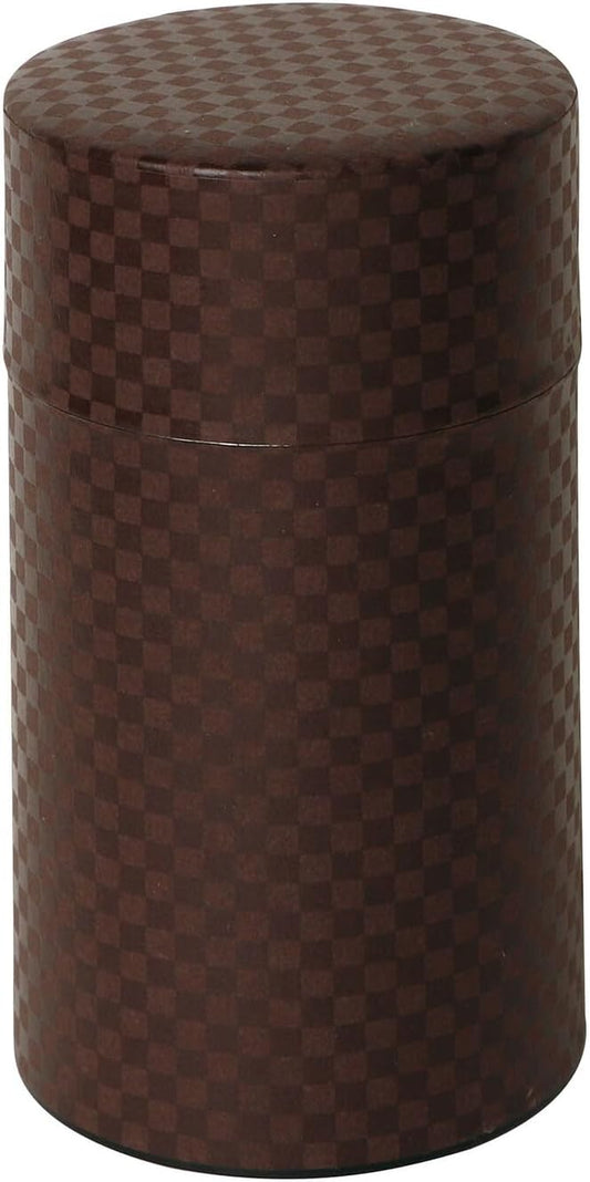 Japanese Pokkan Matcha Coffee Spice Tea Tin Canister Washi Paper Storage with Lid 7.05 oz Capacity (Cha)