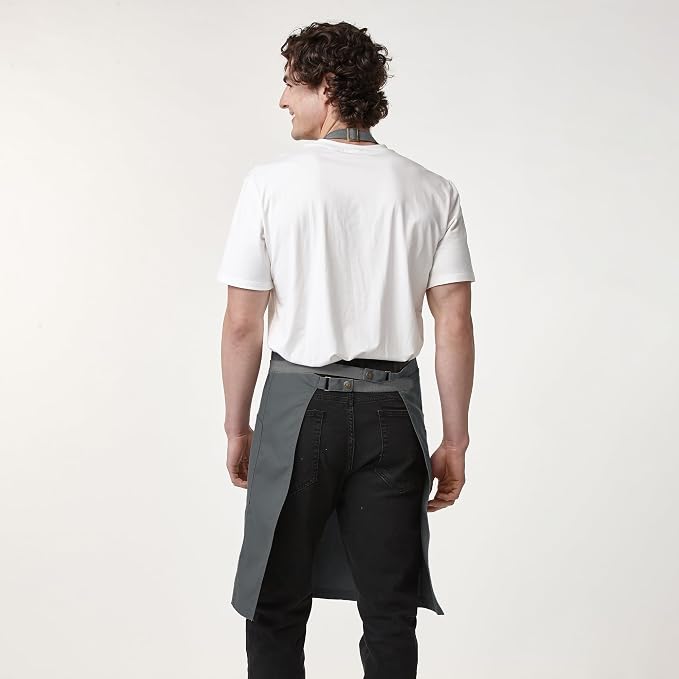 Chef Men Canvas Waterproof Apron Pocket 4251GB | Polyester Cotton Canvas Apron for BBQ Grilling Kitchen Cooking, Adjustable Neck, Durable & Comfortable - Image 2