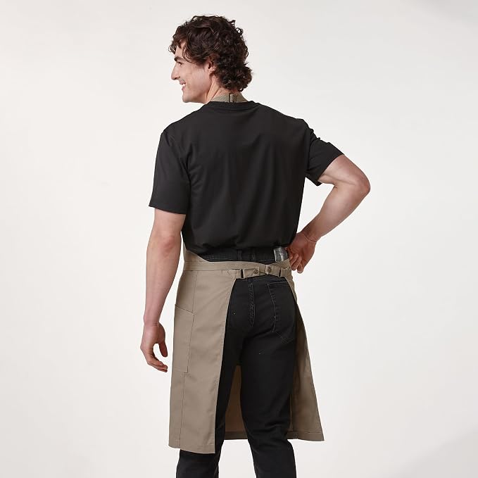 Chef Men Canvas Waterproof Apron Pocket 4251GB | Polyester Cotton Canvas Apron for BBQ Grilling Kitchen Cooking, Adjustable Neck, Durable & Comfortable - Image 2
