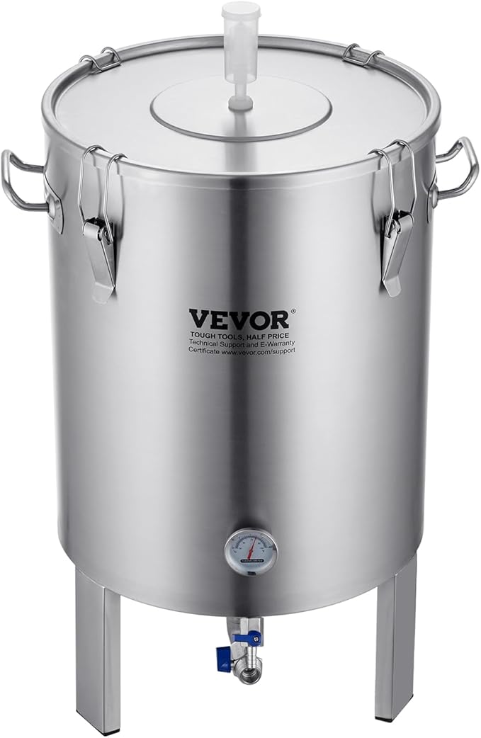 VEVOR Fermentation Tank 16 Gal,Stainless Steel Beer Brew Fermentor, Brew Bucket Fermentor for Home Brewing with Conical Base Brewing Equipment