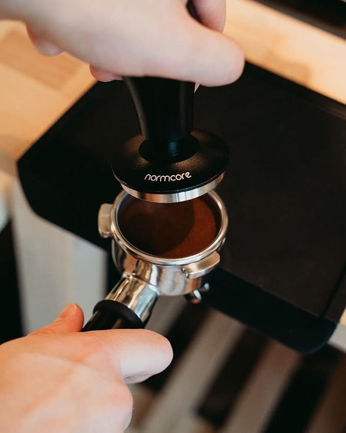 Normcore V4 Coffee Tamper 53.3mm - Spring-Loaded Tamper - Barista Espresso Tamper with 15lb / 25lb / 30lbs Replacement Springs - Anodized Aluminum Handle and Stand - Flat Base, Black - Image 2