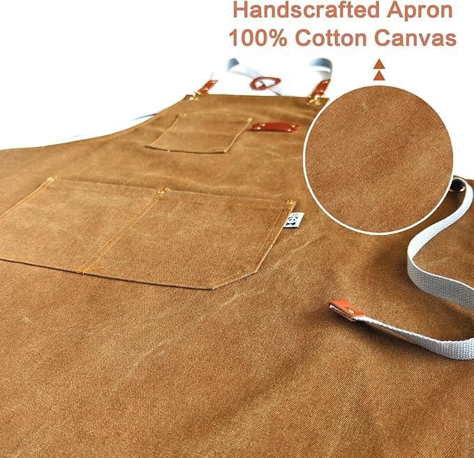 Chef Apron Bib Apron with 2 Large Pockets Adjustable Neck Strap Kitchen Apron Cooking Apron Stripes Baking Apron - Image 6