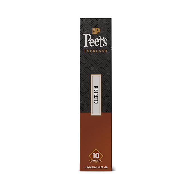 Peet's Coffee, Dark Roast Espresso Capsules, Compatible with Nespresso Original Machine, 100% Arabica Coffee - Ristretto Intensity 10, 100 Count (10 Boxes of 10 Espresso Capsules)
