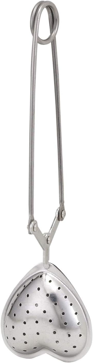 HIC Kitchen Snap Tea Infuser, Heart-Shaped, 18/8 Stainless Steel, For Loose Leaf Tea and Mulling Spices