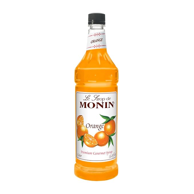 Monin - Orange Flavored Syrup, Plastic Bottle (1 liter) by Monin