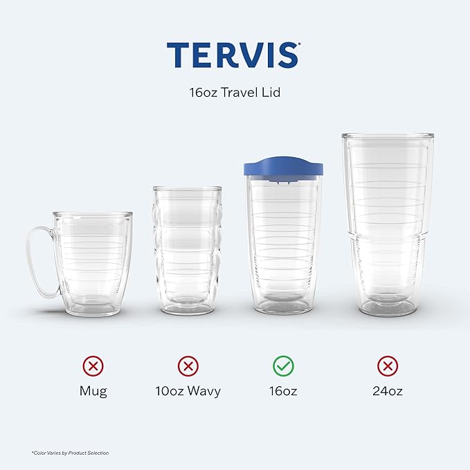 Tervis Travel Lid Made in USA Double Walled Insulated Tumbler Travel Cup Keeps Drinks Cold & Hot, Fits 16oz Tumblers, Royal Purple