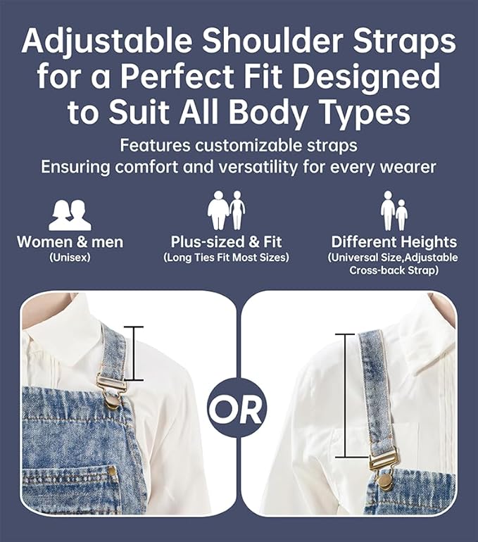 Denim Apron with Pockets for Hair Stylist Gardening Craftsmen Barista Women Hairdresser Jean Work Apron Cross Straps