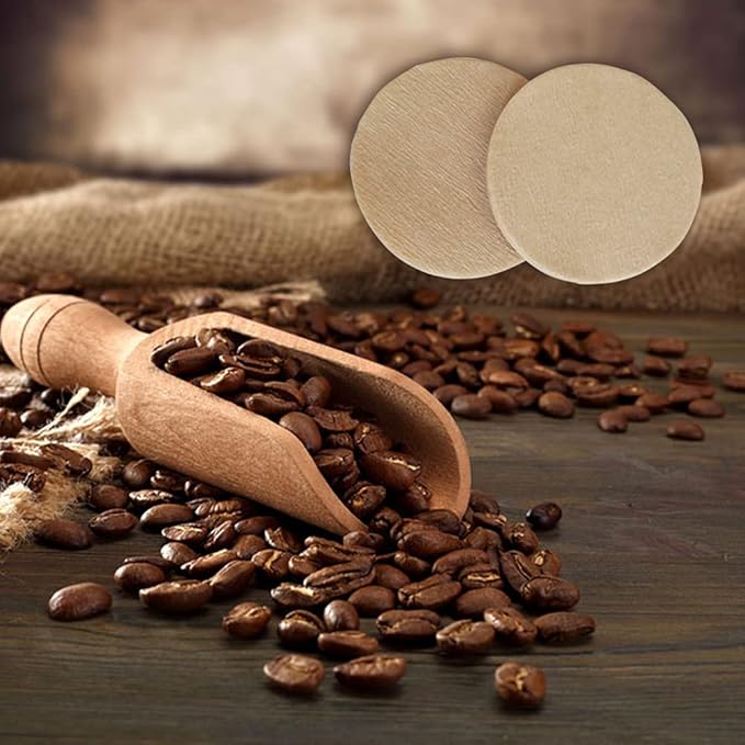 Coffee Filters Paper, Universal Replacement Coffee Filter for AeroPress, Compatible with Coffee Maker, Round Unbleached Paper Filters, Natural Brown, 500 Pieces (Coffee Filters Paper-Brown)