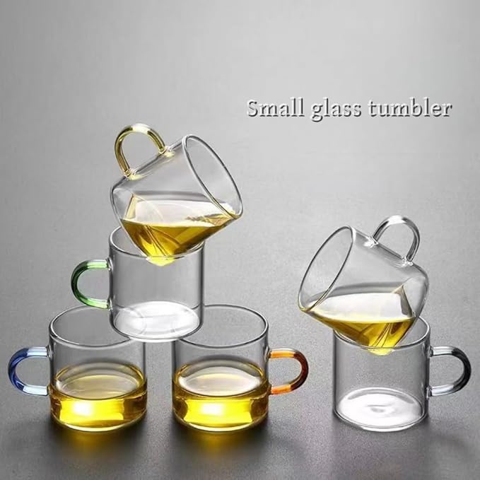 Heat - Resistant Glass Teapot Set with 6 Cups, Press - Type Removable Tea Infuser for Easy Brew & Separation, 800ML/27oz