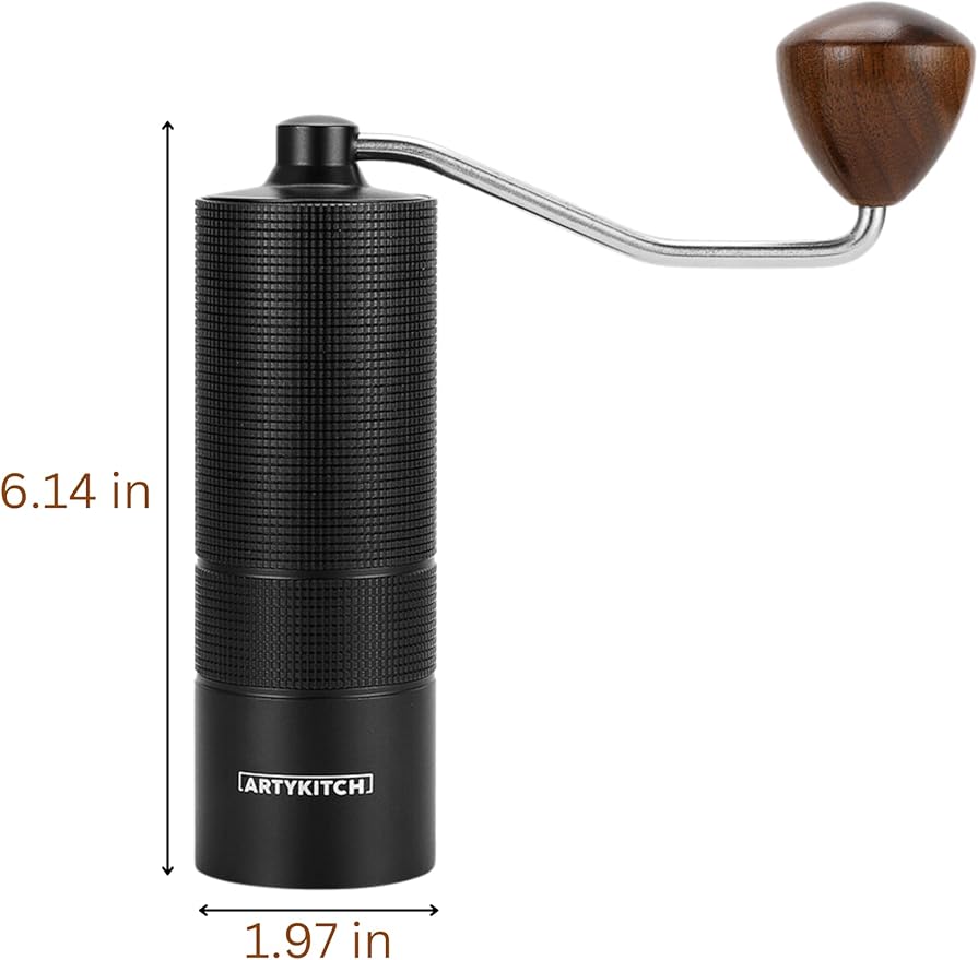 Manual Coffee Grinder - Portable Stainless Steel Burr Hand Grinders for Coffee Bean - Best Adjustable Espresso Maker for Camping Kitchen