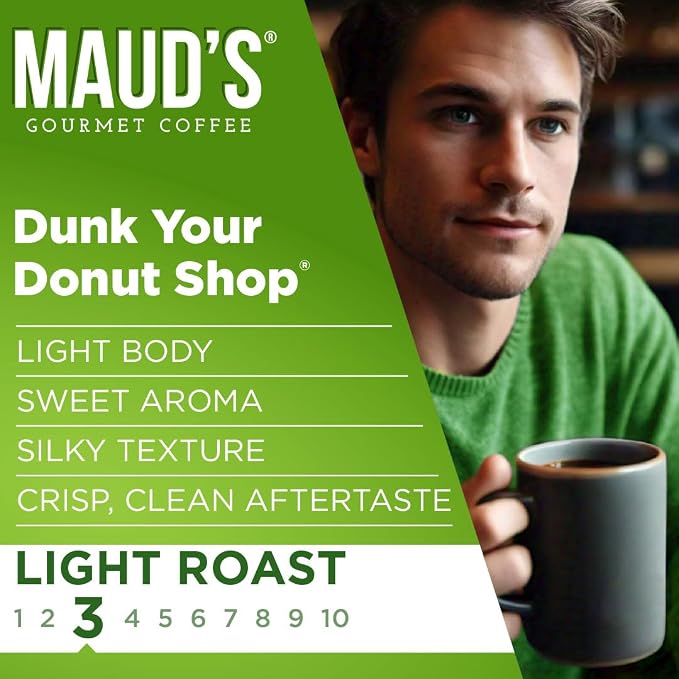 Maud's Donut Shop Coffee Pods, 100 ct, Light Roast Single Serve Pods – 100% Arabica Coffee, Compatible with Keurig K Cups Maker - Image 3