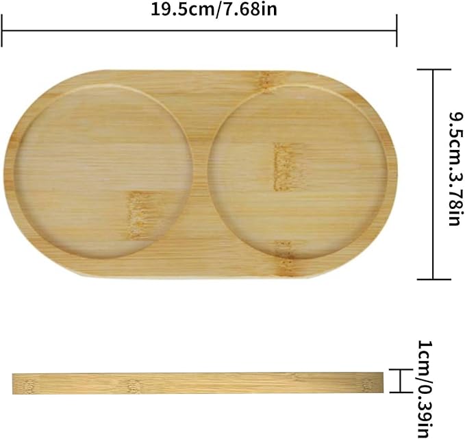 Bamboo soap Dispenser Tray, Bathroom Countertop T ray Kitchen T ray Bamboo Tray Sink T ray Dresser Jewelry Ring Dish, Comestic Holder Bathtub Organizer, Ideal for Jewelry, Cosmetics (7.68" ×3.74"