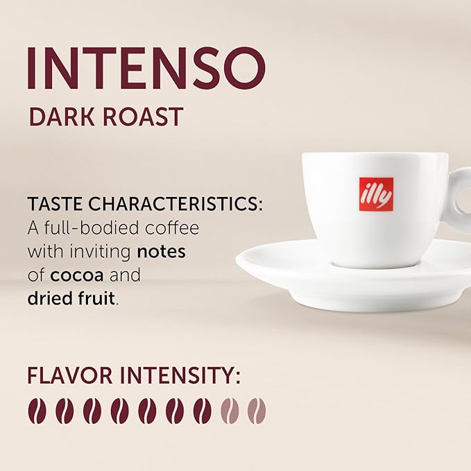 Illy Espresso Compatible Capsules - Single-Serve Coffee Capsules & Pods - Intenso Bold Roast - Notes Of Cocoa & Dried Fruit Coffee Pods - For Nespresso Coffee Machines – 10 Count