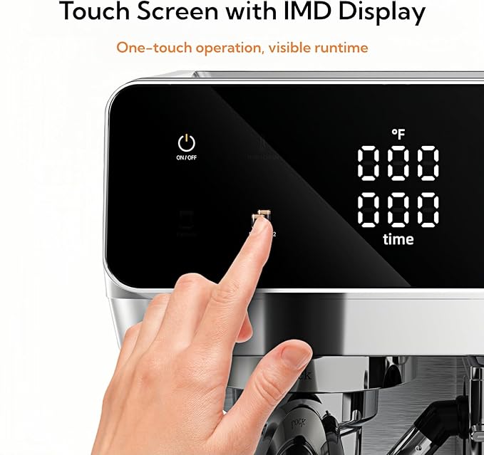 MAttinata CM1833L Automatic Cappuccino Machine, 20 Bar Espresso Maker with Dual Boiler & Self-Cleaning Milk Frother, Touch Screen Coffee Machine for Latte, Stainless Steel Home and Office, Silver