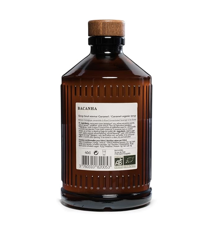Bacanha Organic Brut Caramel Syrup - Premium French Artisanal Syrup - Rich & Buttery Flavor for Coffee, Desserts & Cocktails – Gourmet Organic French Syrup for Lattes, Sweet Treats - 400ml Glass Bottle - Image 3