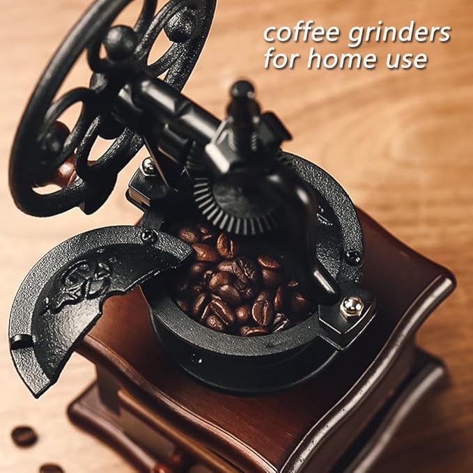 Manual Coffee Grinder Bean Grinders For Home Use Vintage Wooden Coffee Decor Retro Coffee Maker Hand Grinder Coffee Mill (Ferris wheel)