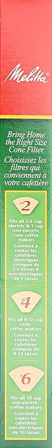 Melitta FBA USA Inc 626412#6 Natural Brown Cone Coffee Filters 40 Count - 4 pack