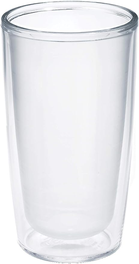 Tervis Crystal Clear Tabletop Made in USA Double Walled Insulated Tumbler Travel Cup Keeps Drinks Cold & Hot, 16oz, Classic