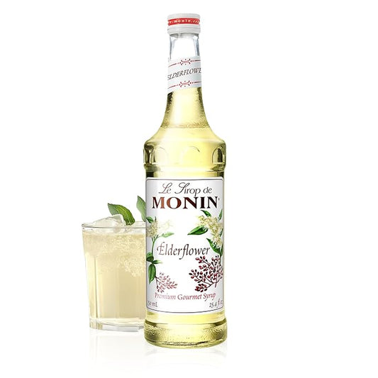 Monin - Elderflower Syrup, Delicate Scent with Floral Sweetness, Great for Cocktails, Lemonades, and Sodas, Gluten-Free, Non-GMO (750 ml) by Monin
