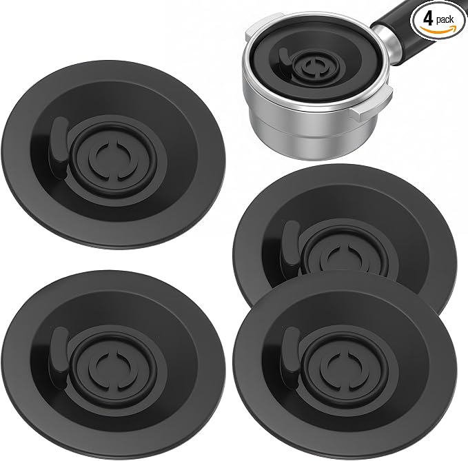 Larrel 4 Pcs Espresso Backflush Cleaning Disc Compatible with Breville Espresso Machines, 54mm Black Practical Silicone Blind Filter Disk Compatible with Breville Cleaning by Unknown