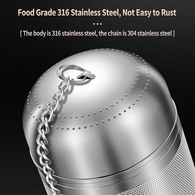 2Pack 316 Stainless Steel Tea Infuser for Loose Leaf Tea Reusable Tea Steeper Extra Fine Mesh Tea Infuser Tea Strainer for Loose Leaf Tea Spices and Seasonings (2 Pack - Large)