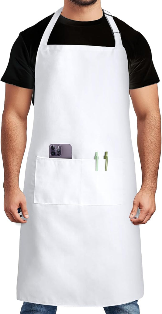Syntus Chef Apron for Men Women Kitchen Cooking Apron with Pockets, Adjustable Bib Aprons Stain Resistant