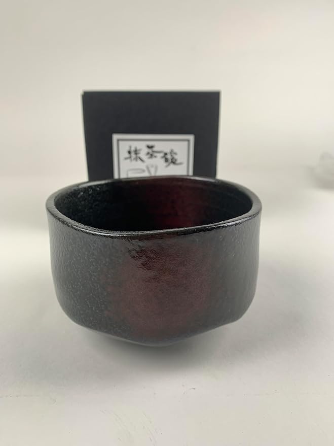 JapanBargain, Japanese Matcha Bowl Chawan Porcelain Tea Bowl for Green Tea Ceremony, Black/Red, Made in Japan