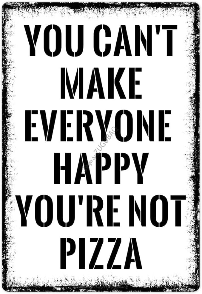 Pizza Tin Signs Vintage Metal Sign Funny Food Art Printing Poster Wall Decor for Home Kitchen Bar Restaurant Cafe Pub Indoor Outdoor 12x8 Inch Hanging Plaque by ZUGUBAQ