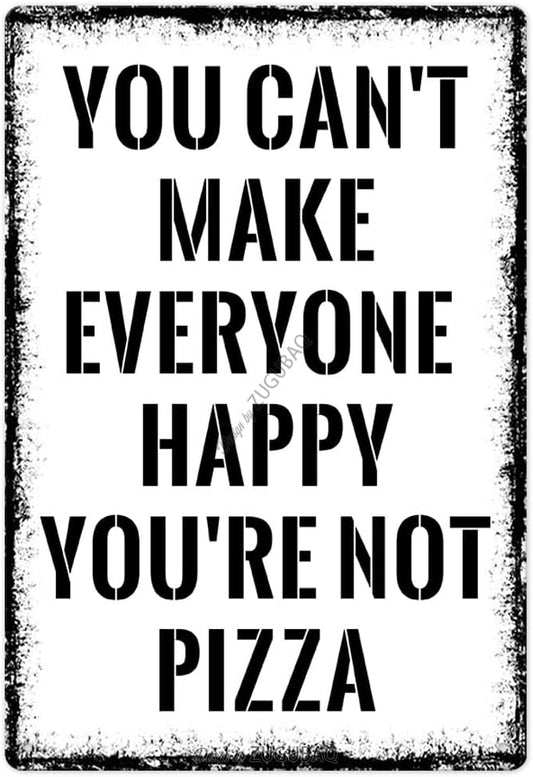 Pizza Tin Signs Vintage Metal Sign Funny Food Art Printing Poster Wall Decor for Home Kitchen Bar Restaurant Cafe Pub Indoor Outdoor 12x8 Inch Hanging Plaque by ZUGUBAQ
