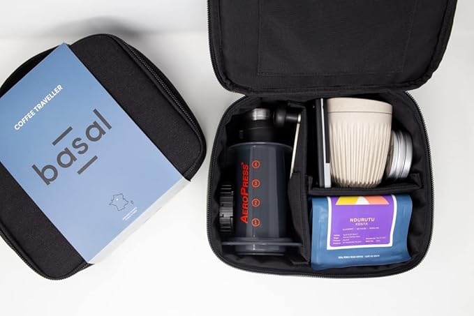 Basal Coffee Traveller Kit for AeroPress/Drip/v60/Kalita/Pour Over Equipment (Black)