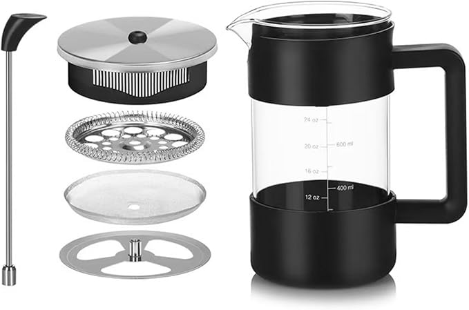 Premium French Press (34oz) - Enjoy Smooth, Grit-Free Coffee Every Morning - Durable Glass Carafe with Easy-Read Measurements, Ergonomic Handle & Mess-Free Pouring Spout